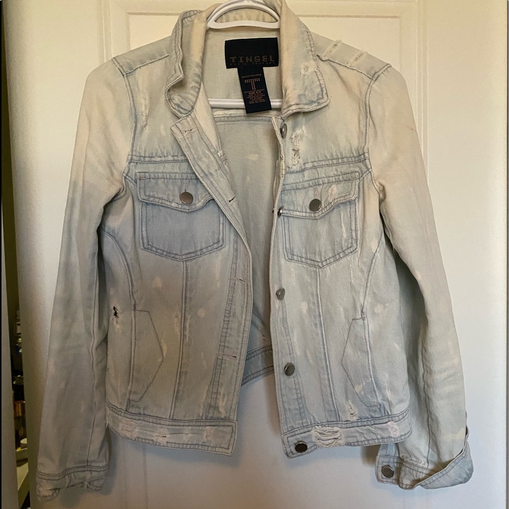 Distressed jean jacket